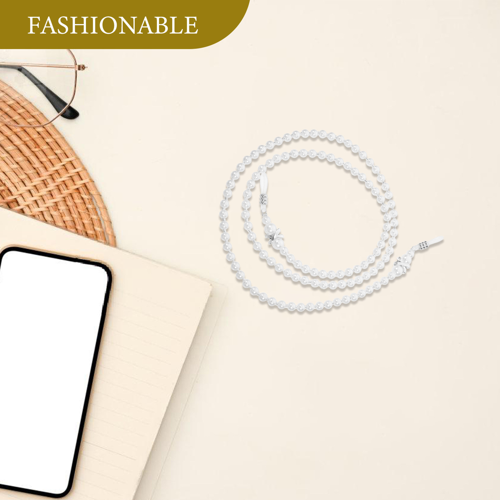 Cordão elegante de pérolas par - Mask Chain Holder avaliação e preço